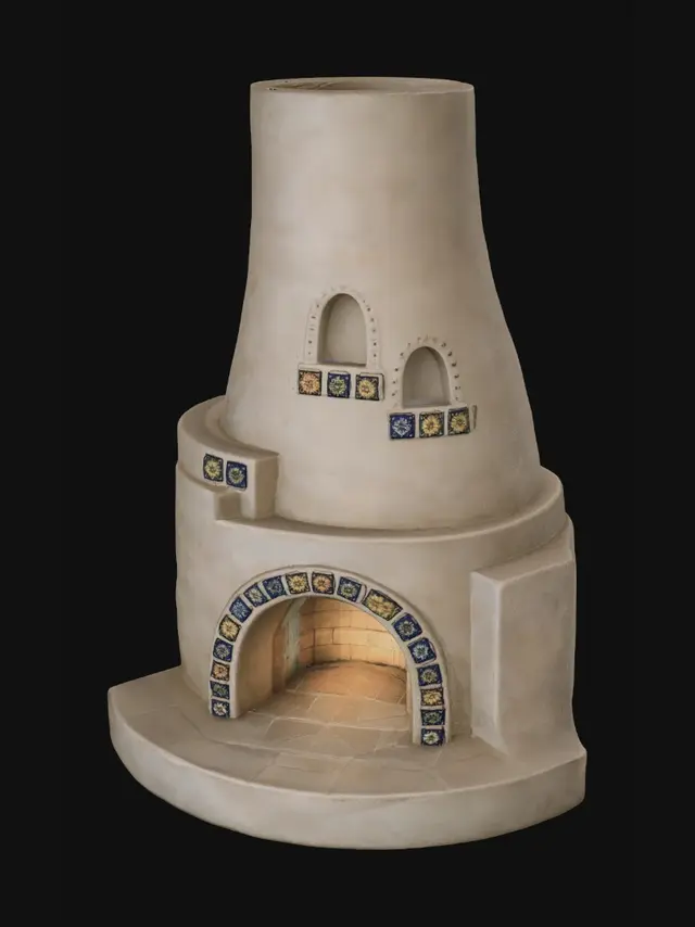 3D model for Corner Adobe Fireplace Flat Backs
