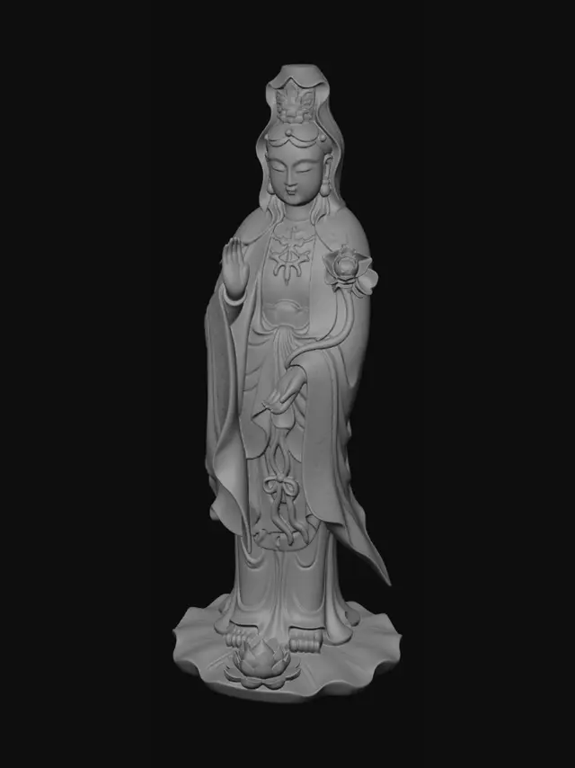 3D model for Guanyin Statue with Lotus