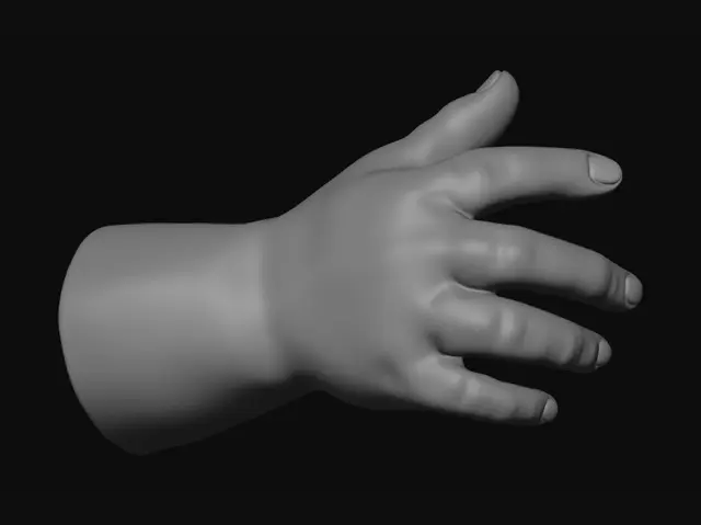 3D model for White mannequin hand