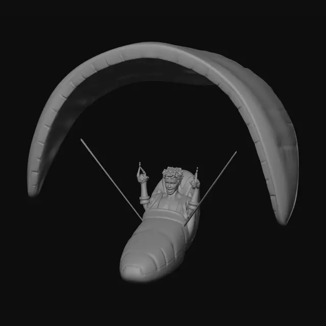 3D model for Blue Paraglider Pilot