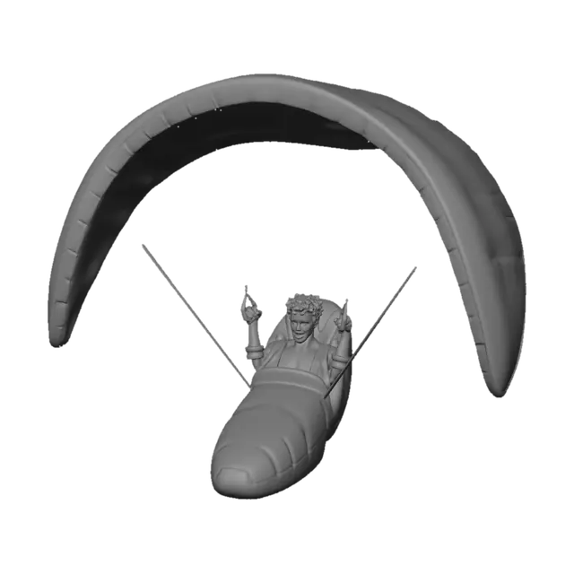 3D model for Blue Paraglider Pilot