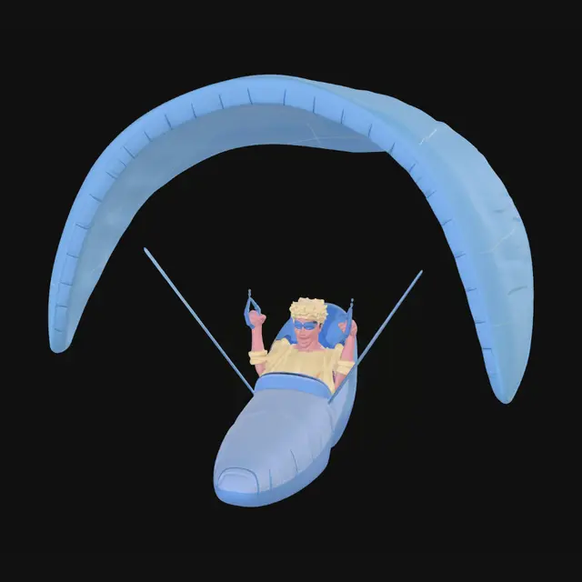 3D model for Blue Paraglider Pilot