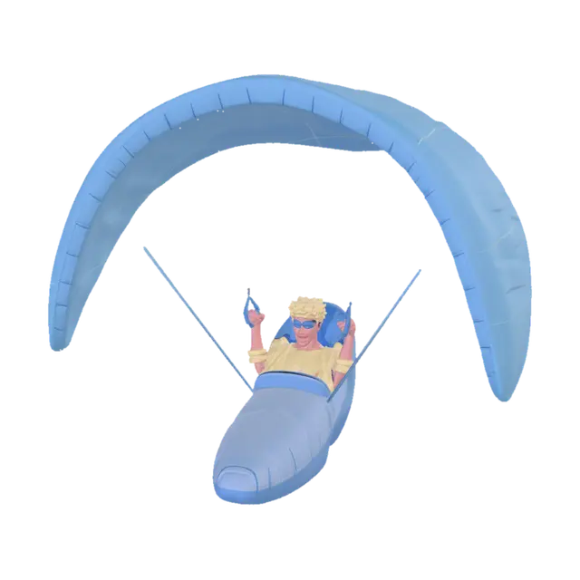 3D model for Blue Paraglider Pilot