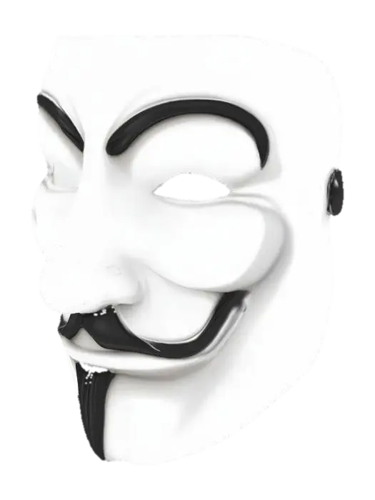Guy Fawkes Mask - Internet 3D model, vytvořený pomocí AI