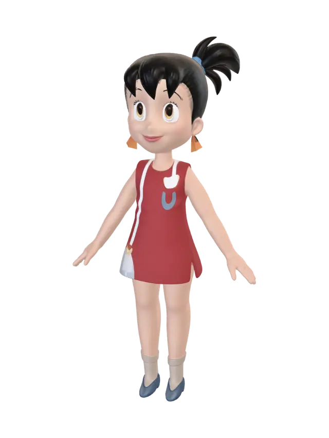 Little Umbrella Girl 3D model, vytvořený pomocí AI