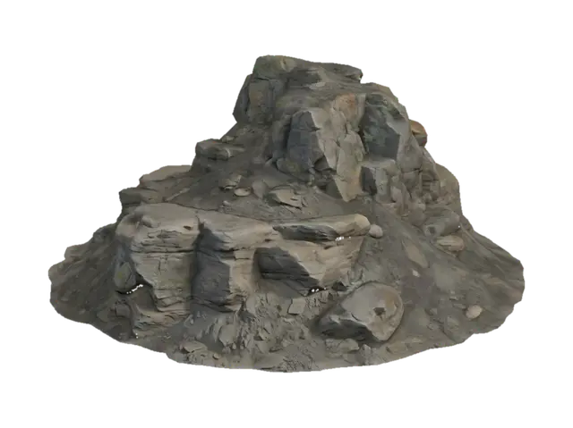 temperate climate rock only hill, no grass, unreal engine 5, environment. 3D model, vytvořený pomocí AI