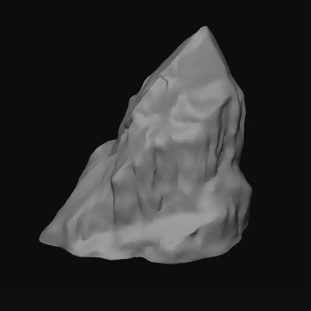 3D model for snow climate one side of rock only mountain, no grass, unreal engine 5, environment. For rts prop