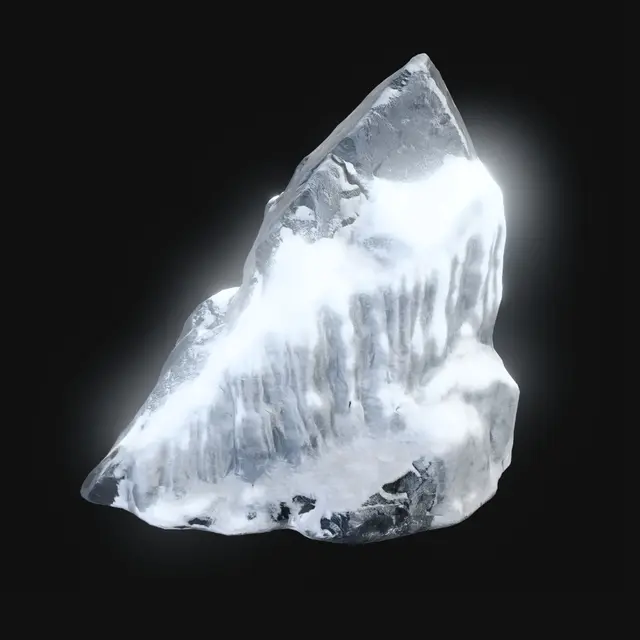 3D model for snow climate one side of rock only mountain, no grass, unreal engine 5, environment. For rts prop