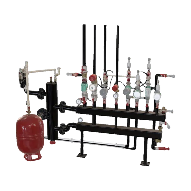 Hydronic heating manifold with gauges - Meter 3D model, vytvořený pomocí AI