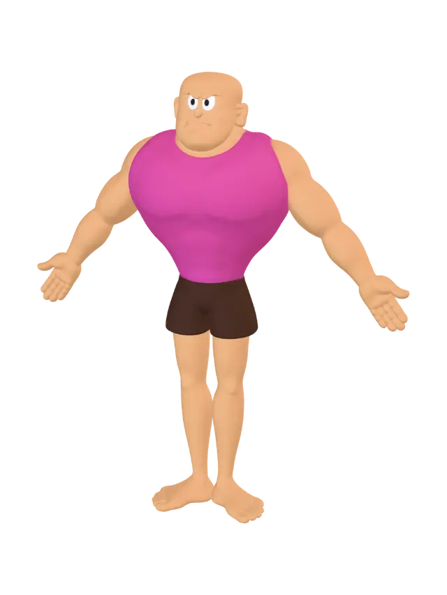 Batul The Great - Bodybuilder 3D model, vytvořený pomocí AI