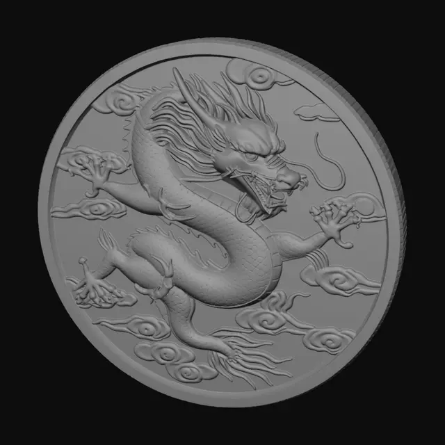 3D model for Dragon on a Coin