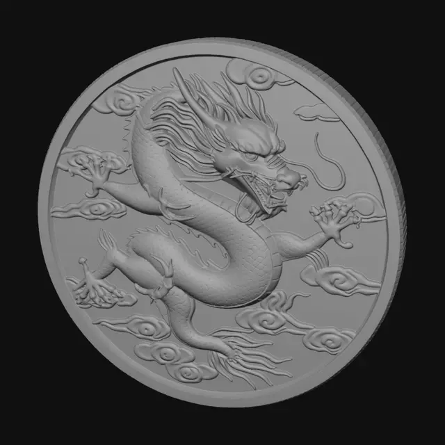 3D model for Dragon on a Coin