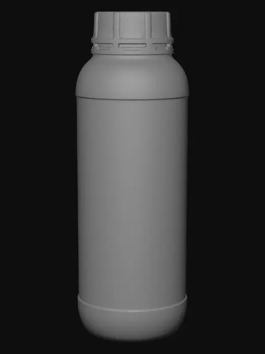 3D model for White plastic bottle with blue screw cap
