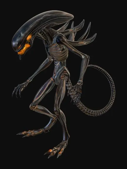 3D model for A never-before-seen apex creature from an unknown world, completely original anatomy, not inspired by any existing species, bizarre but believable evolutionary design, layered translucent tissue, mineral armor plates, glowing internal pulse, multiple sensory structures, unusual limb arrangement, predatory elegance, eerie and majestic appearance, highly detailed realistic creature design, cinematic concept art style, centered, isolated on clean background