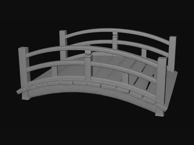 3D model for Moss-Covered Curved Footbridge