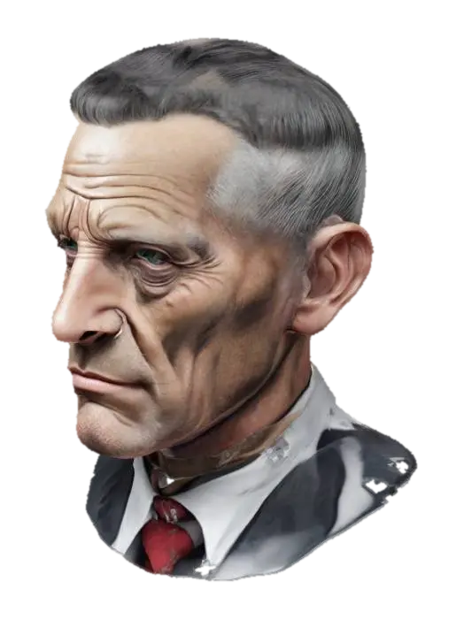 Wisdom's Gaze - Ganster 3D model, vytvořený pomocí AI