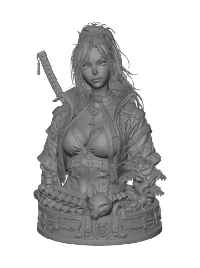 3D model for Crimson Sakura Samurai