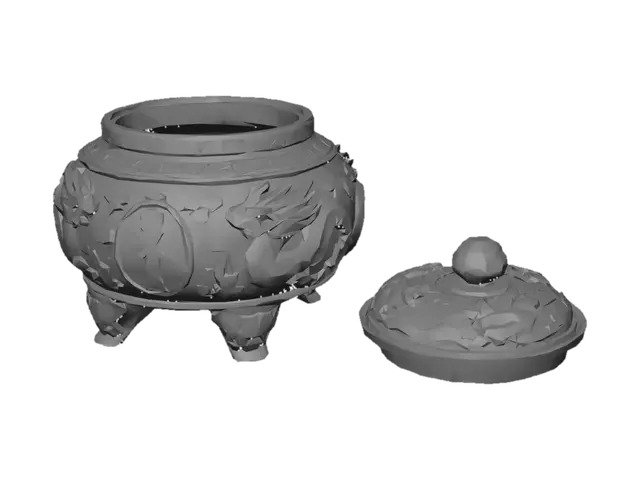 3D model for Blue and gold Chinese porcelain jar with lid