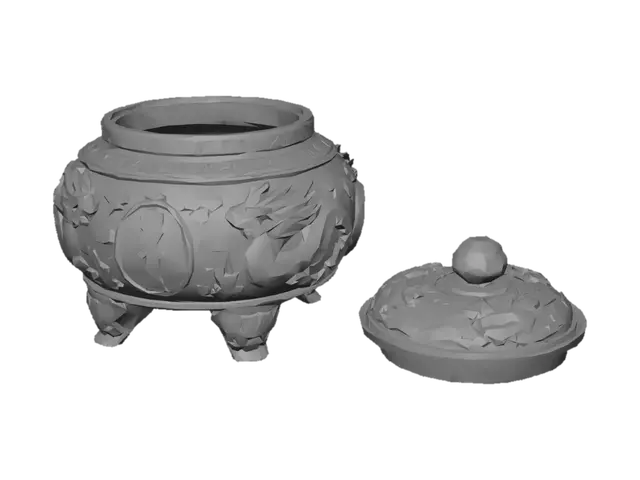 3D model for Blue and gold Chinese porcelain jar with lid