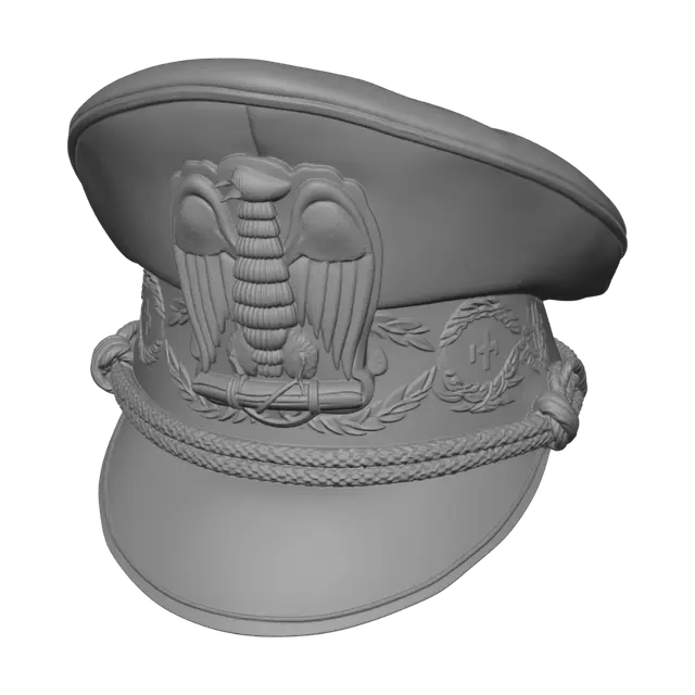 3D model for Officer's Dress Cap with Golden Eagle Emblem