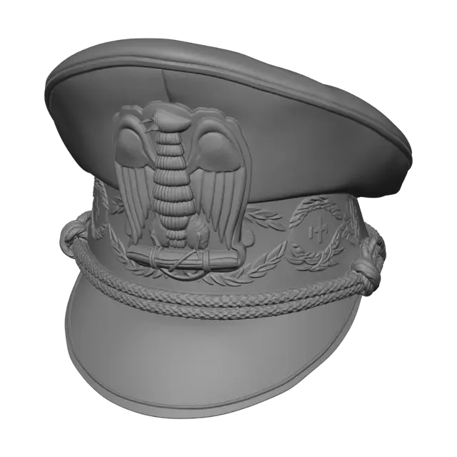 3D model for Officer's Dress Cap with Golden Eagle Emblem
