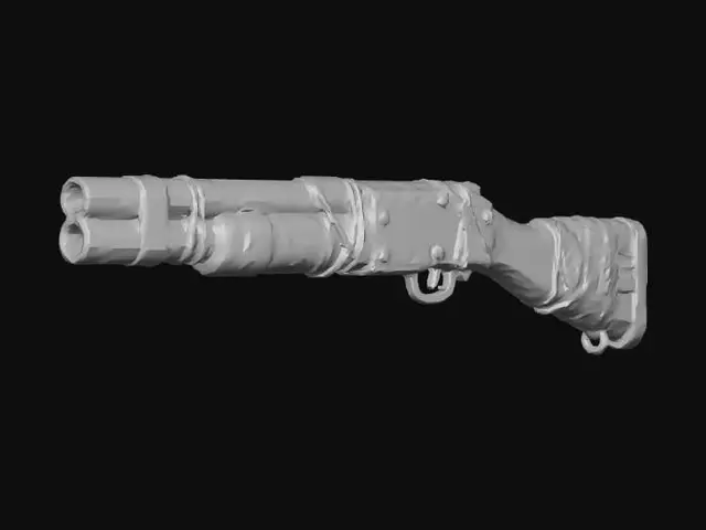 3D model for Rusty double-barreled musket