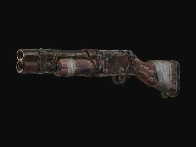 3D model for Rusty double-barreled musket
