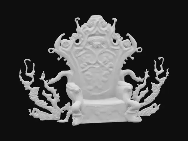 3D model for [Ocean] an elaborate underwater throne made entirely of bioluminescent coral, #AroundTheWorld#