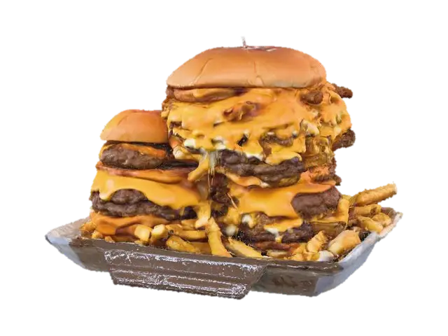Cheesy Tower Feast, #food# 3D model, vytvořený pomocí AI