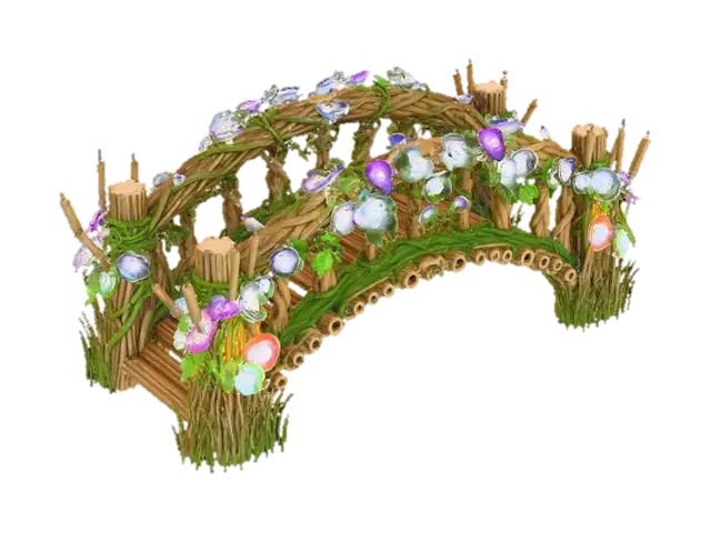 Floral Bamboo Bridge 3D model, vytvořený pomocí AI