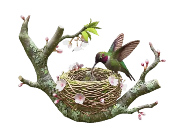 3D model for Hummingbird Nest Among Pink Blossoms, #EasterEgg2026#
