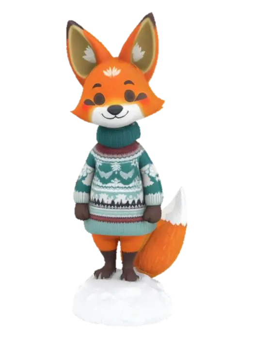 3D model for [Scandinavia] Stylized, Animal Crossing, Snow Sculpture, Nordic-Themed, Woodland Animal, Scandinavian Sweater, Full Body, #AroundTheWorld#