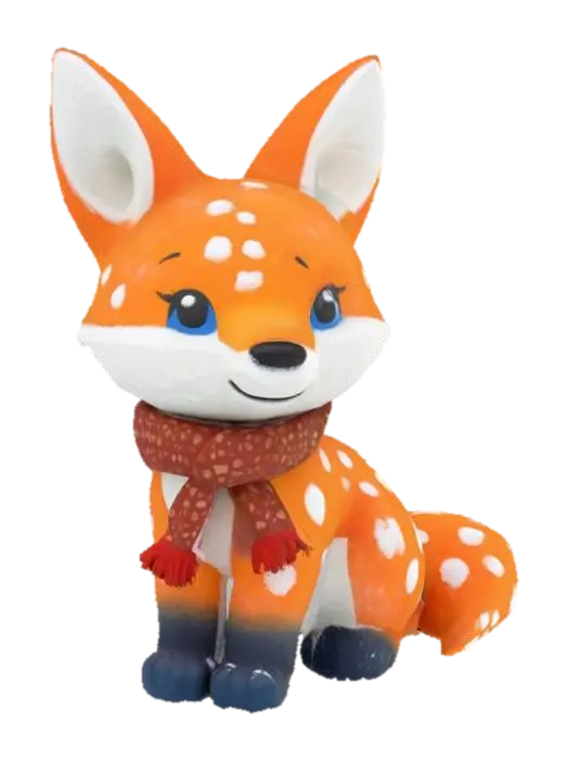 3D model for [Scandinavia] Stylized, Animal Crossing, Snow Sculpture, Nordic-Themed, Woodland Animal, Full Body, #AroundTheWorld#