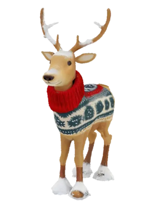 [Scandinavia] Stylized, Animal Character Snow Sculpture made from snow,… - Sweater 3D model, vytvořený pomocí AI