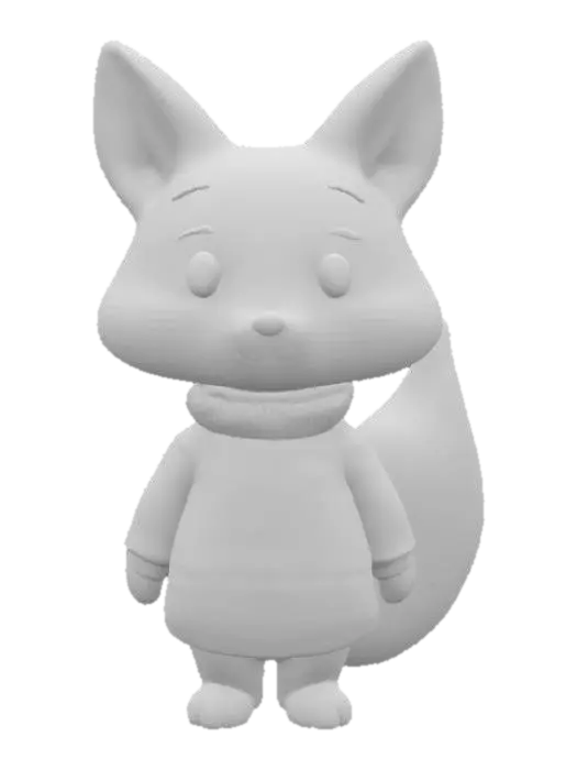 3D model for [Scandinavia] Stylized, Animal Character Snow Sculpture made from snow, Nordic-Themed, Woodland Animal, Scandinavian Sweater, Full Body, #AroundTheWorld#