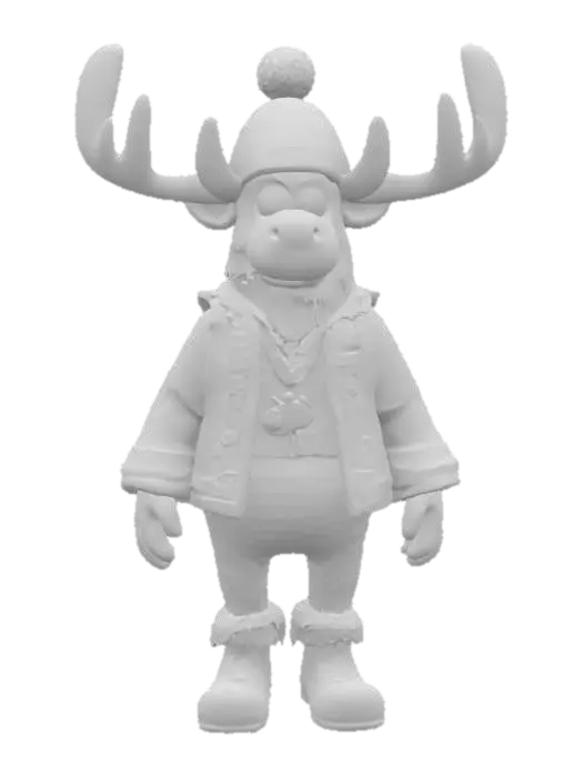 3D model for [Norway] Full Body, Moose cartoon character wearing traditional norwegian clothing, Highly Detailed,  #AroundTheWorld#