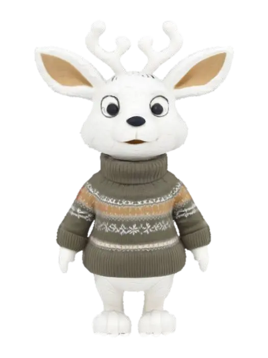 [Scandinavia] Animal Character Snow Sculpture made from snow, Nordic-Themed,… - Sweater 3D model, vytvořený pomocí AI