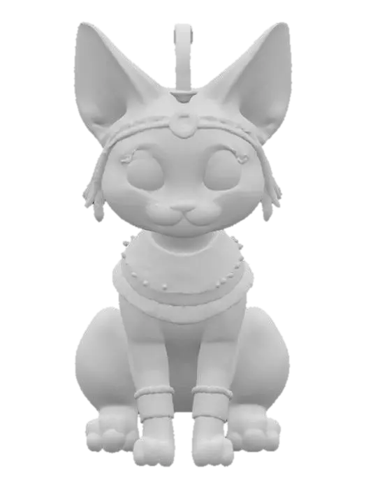 3D model for [Egypt] an Egyptian Cat Character in Ancient Egyptian Regalia, #AroundTheWorld#
