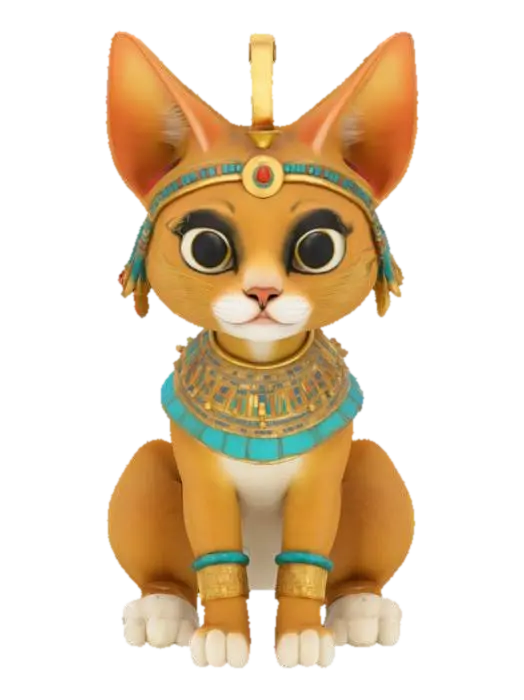3D model for [Egypt] an Egyptian Cat Character in Ancient Egyptian Regalia, #AroundTheWorld#