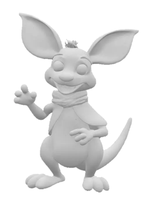 3D model for [Australia] Kangaroo Cartoon Character with Aboriginal-Inspired Body Paint and Cloak, #AroundTheWorld#