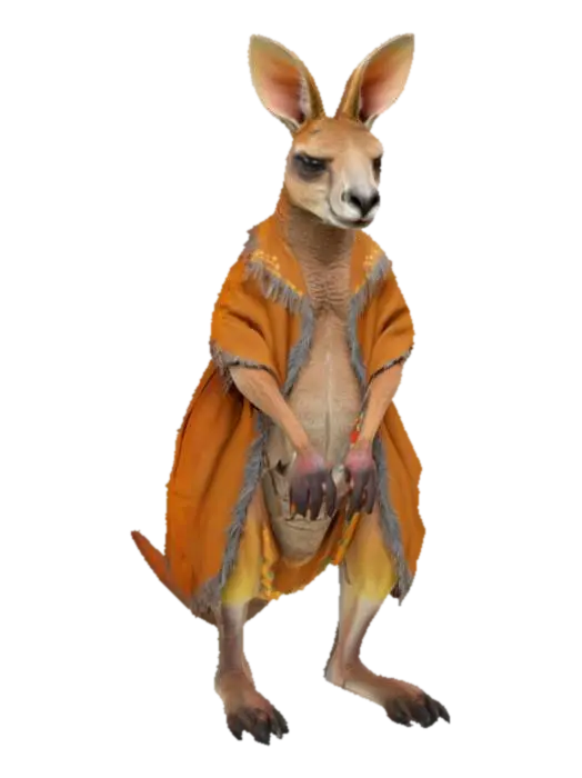 [Australia] Ultra Realistic, Hyper Detailed, Kangaroo with Aboriginal-Inspired… 3D model, vytvořený pomocí AI