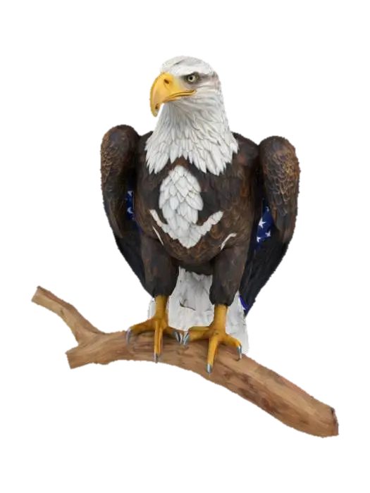 3D model for [United States] Ultra Realistic, Hyper Detailed, Bald Eagle with an American flag, #AroundTheWorld#