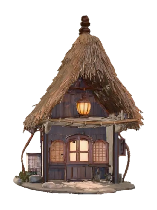 a traditional japanese lantern fairy cottage, #PBR# - Asia 3D model, vytvořený pomocí AI