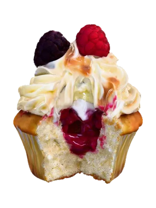 Berry Delight Cupcake, #food# 3D model, vytvořený pomocí AI