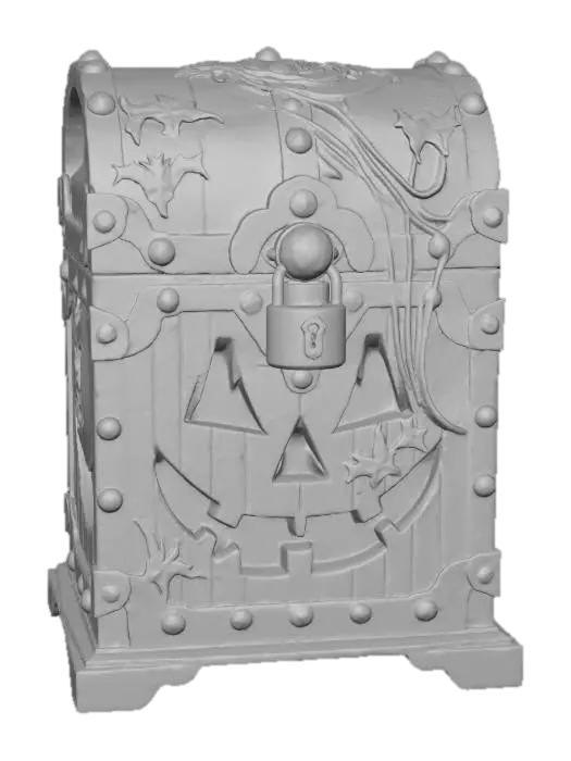 3D model for a locked halloween-themed chest, #Halloween2025#