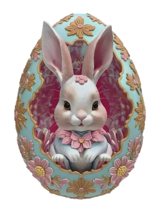 3D model for Bunny in a Floral Egg, #EasterEgg2026#