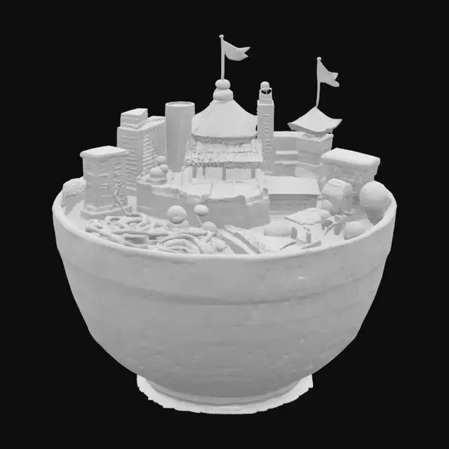 3D model for [Beijing, China] the city of beijing inside a ramen noodle container, #AroundTheWorld#