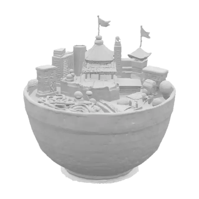3D model for [Beijing, China] the city of beijing inside a ramen noodle container, #AroundTheWorld#