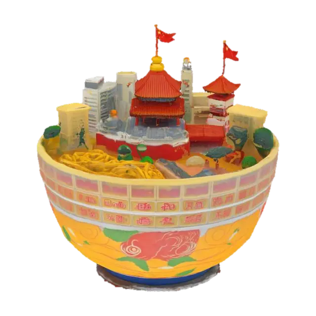 3D model for [Beijing, China] the city of beijing inside a ramen noodle container, #AroundTheWorld#