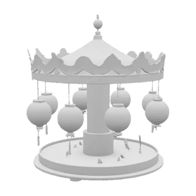 3D model for [Kyoto] a paper lantern origami carousel, #AroundTheWorld#